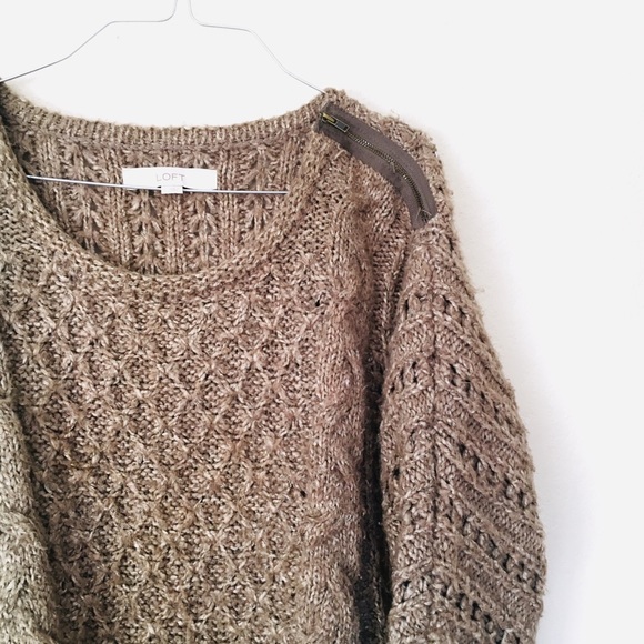 LOFT Sweaters - • SOLD // chunky LOFT cotton blend sweater with zipper •